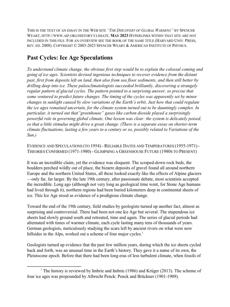 Ice Age Cycles and Climate Change | PDF | Ice Age | Pleistocene