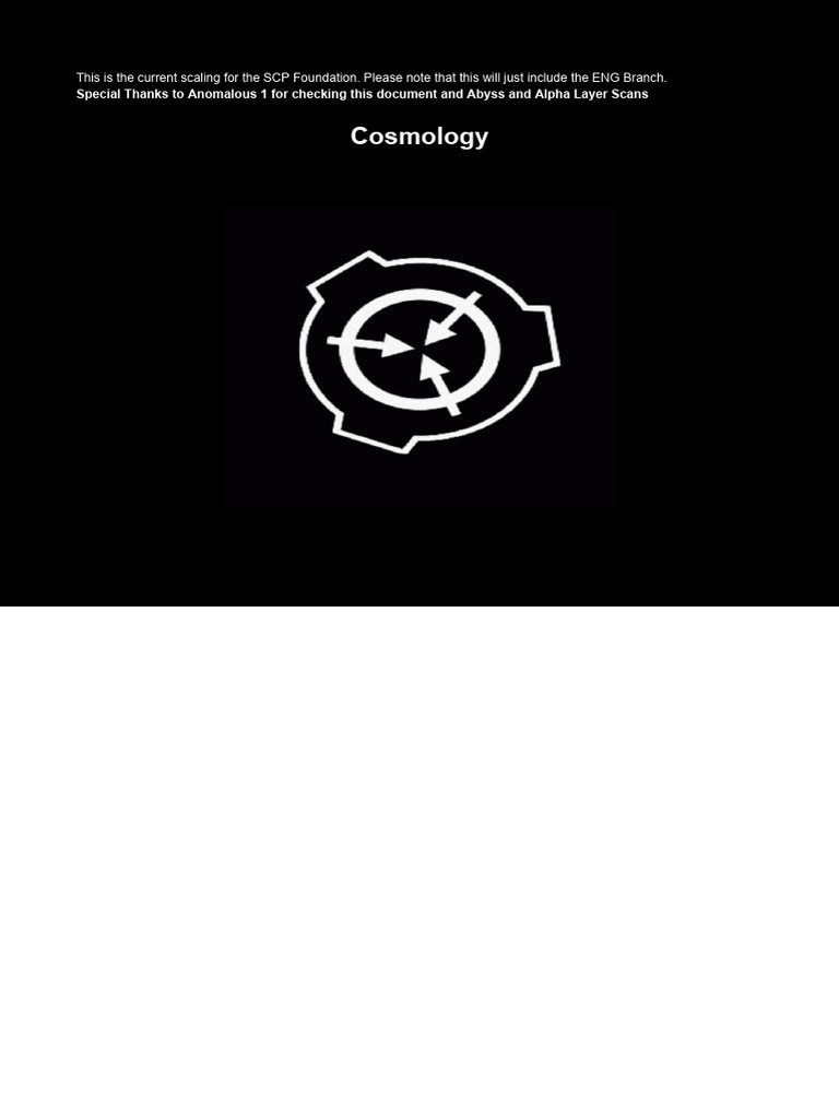 SCP Foundation Scaling Overview | PDF | Kabbalah | Infinity