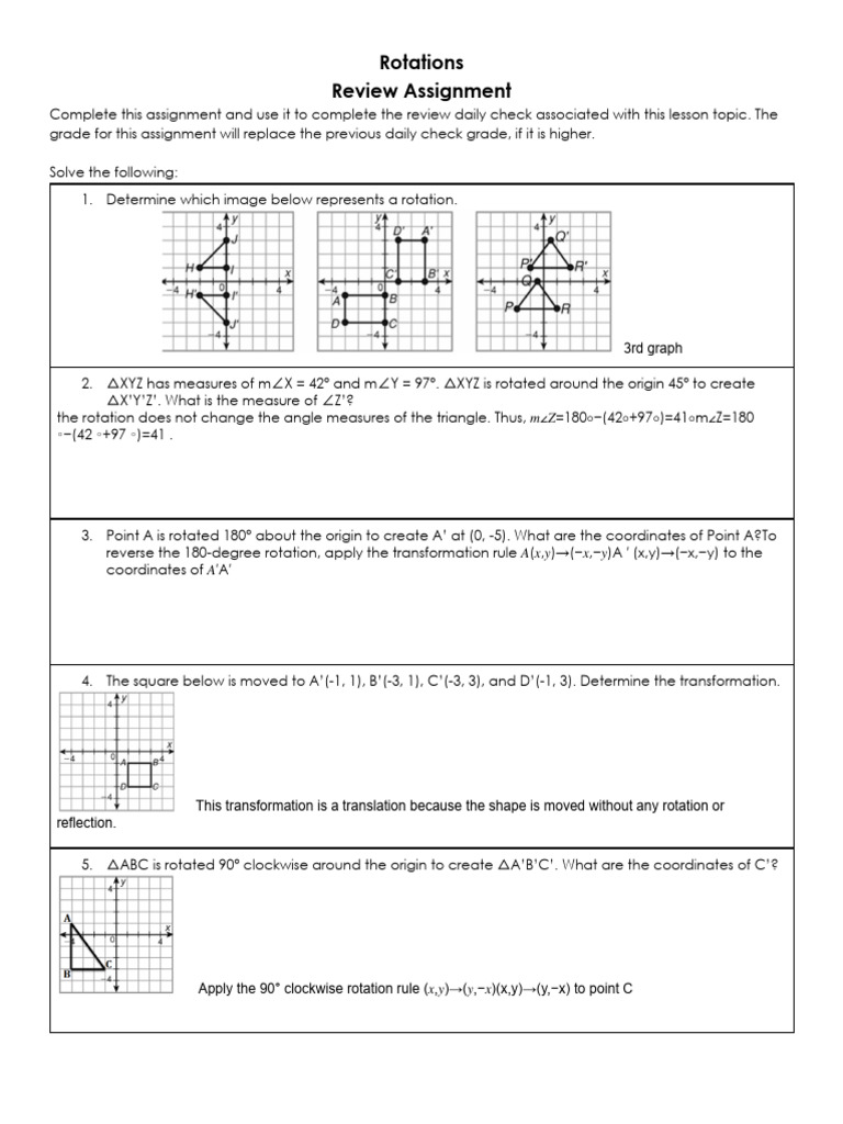 Understanding Rotations in Geometry | PDF | Teaching Methods ...