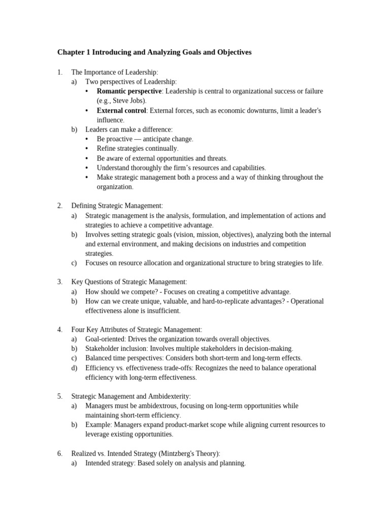 Strategic Management Essentials | PDF | Strategic Management | Governance
