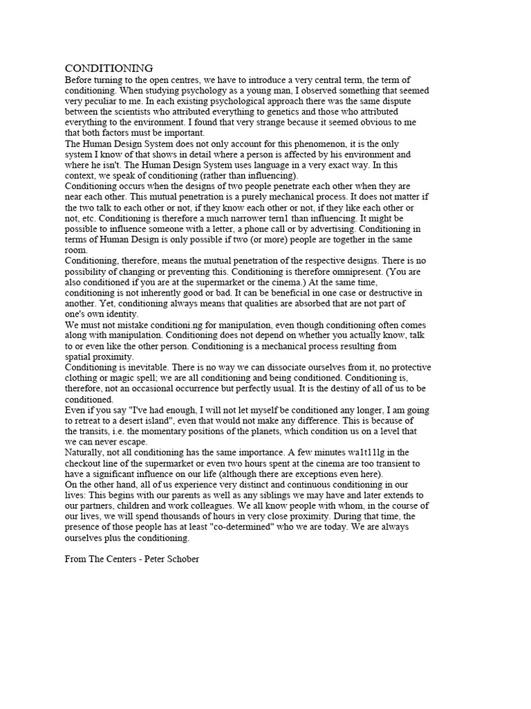 CONDITIONING | PDF | Psychological Concepts | Psychology