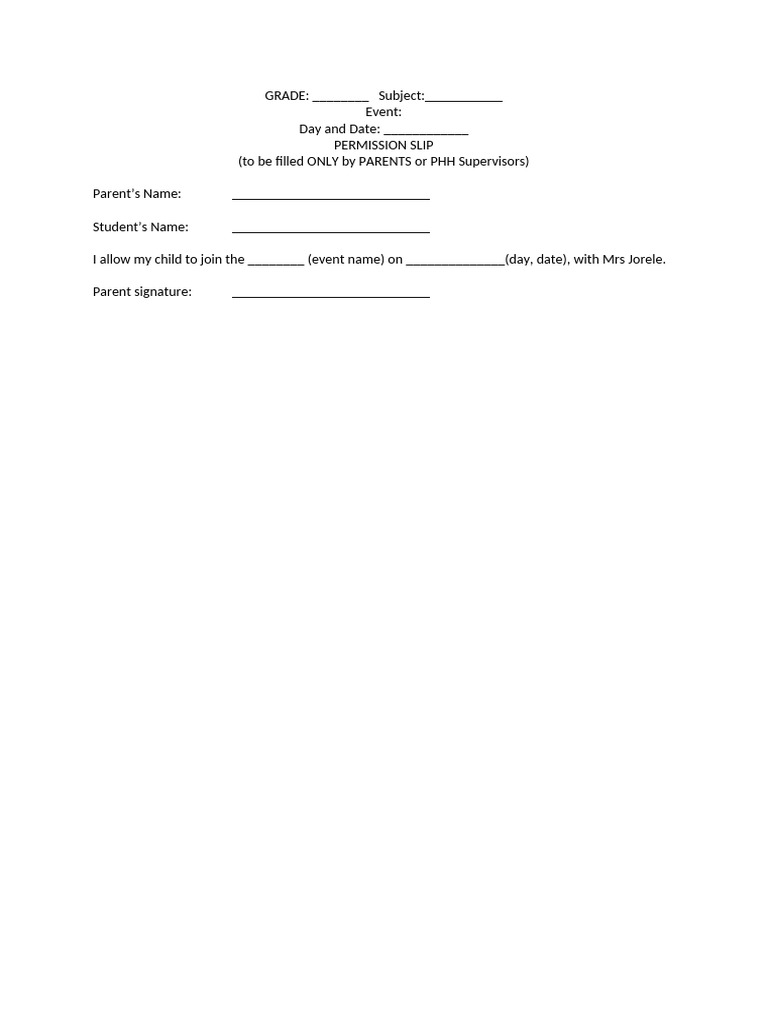 Permission Slip | PDF