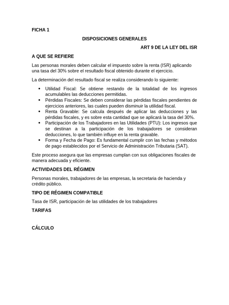 Impuesto Sobre la Renta para Personas Morales | PDF | Impuesto sobre la ...