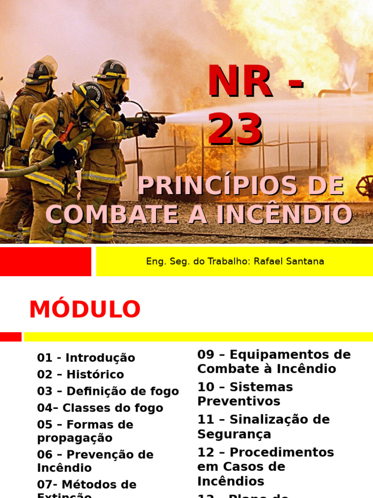 Princípios de Combate a Incêndio NR 23 | PDF | Incêndios | Calor