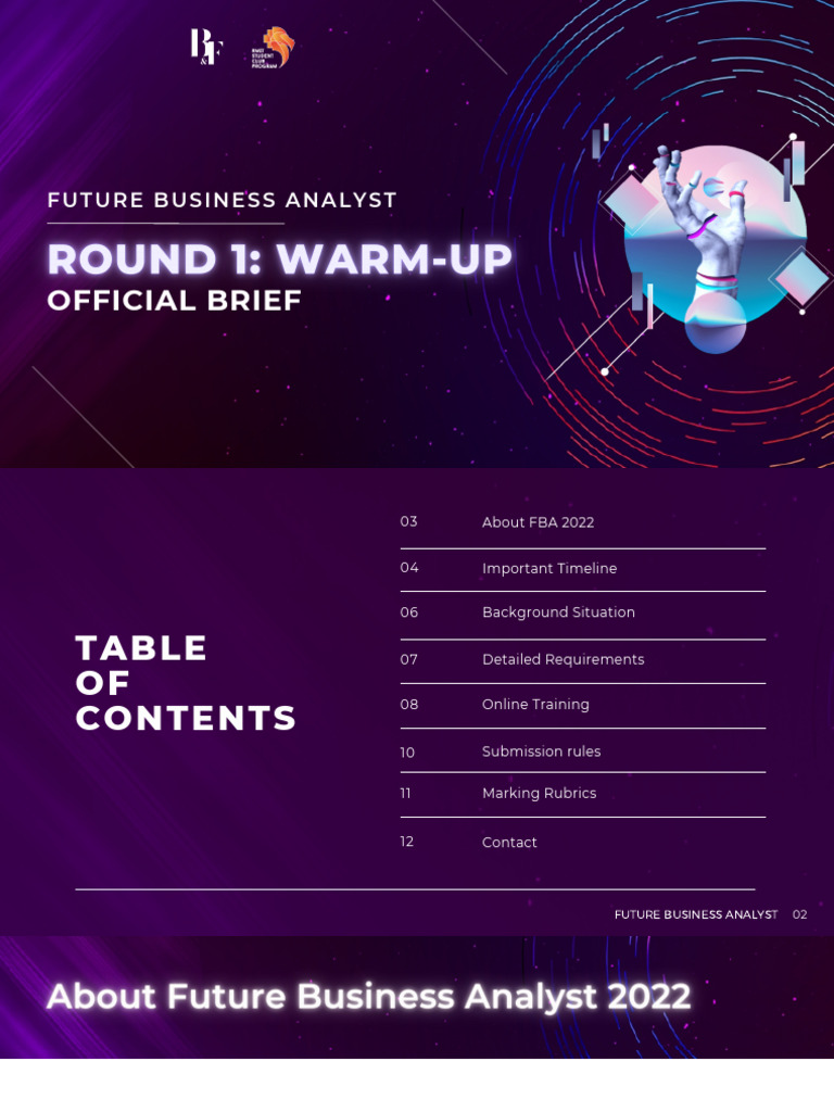 Round 1 - FBA 2022 - Official Brief | PDF