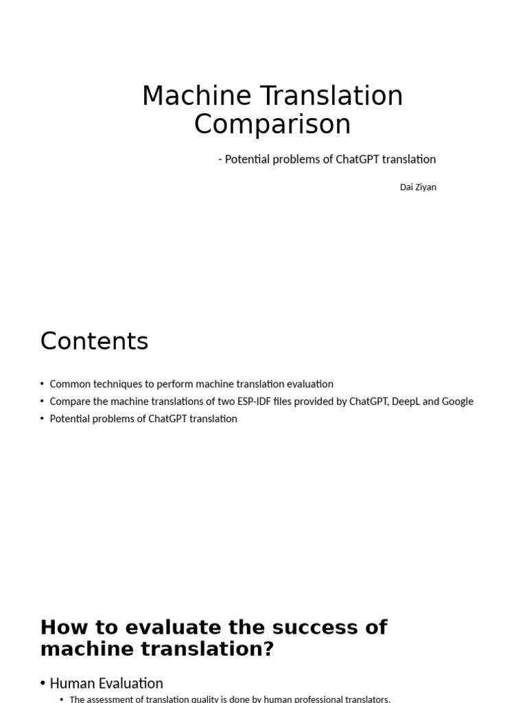 Comparing Machine Translation Quality | PDF | Translations | Applied ...