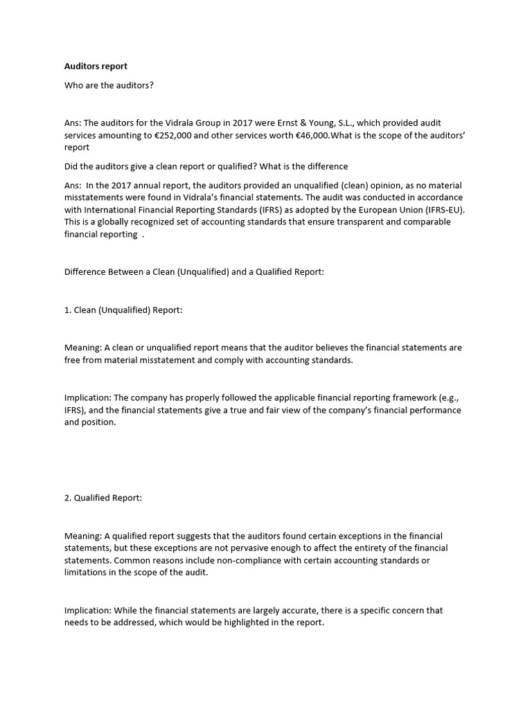 Understanding Annual Report-Questions On Case | PDF | Audit | Financial ...