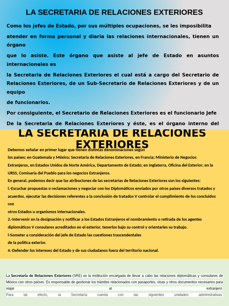 La Secretaria de Relaciones Exteriores | PDF | Diplomacia | México
