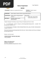 Contoh Memo Rasmi Kerajaan