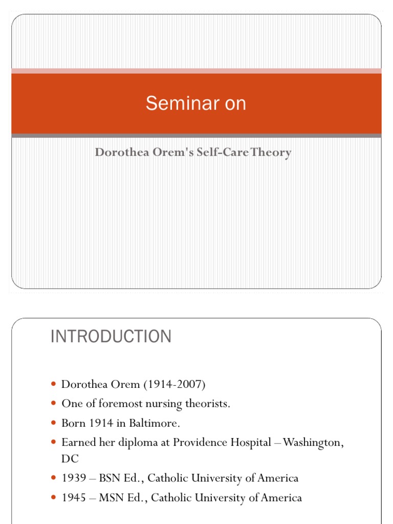 Orem's Theory | PDF