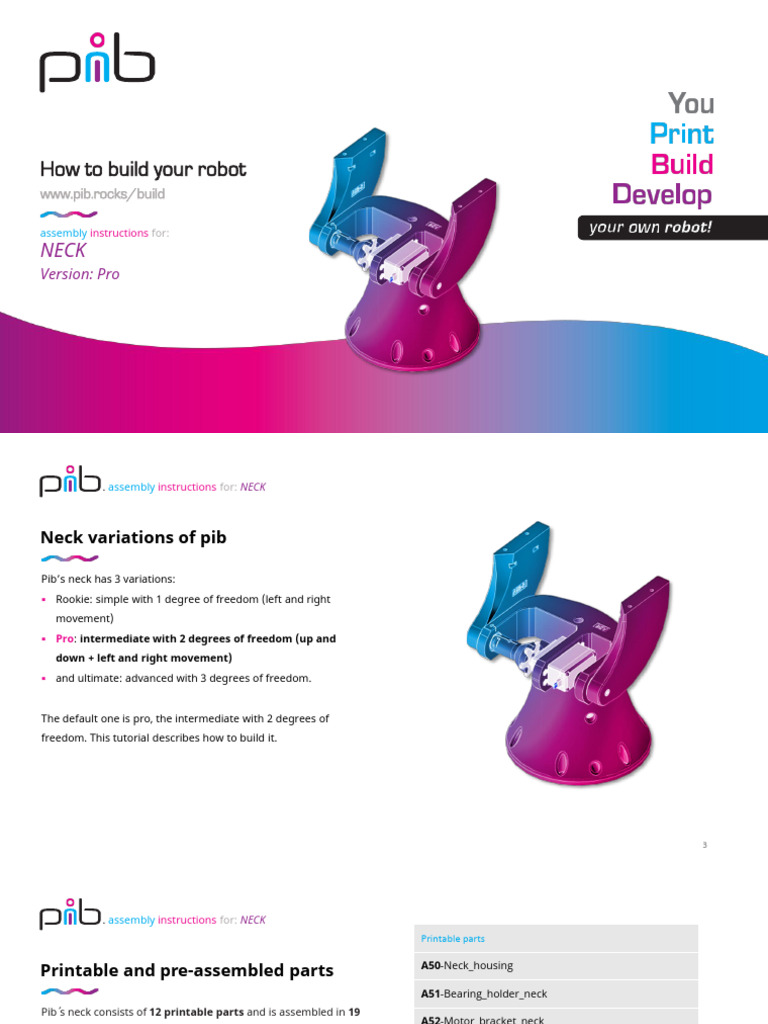 Pro Neck Assembly for Pib Robot | PDF | Equipment | Manufactured Goods