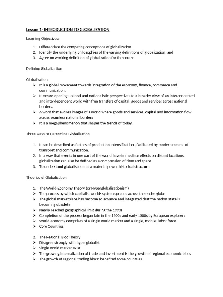Understanding Globalization Concepts | PDF