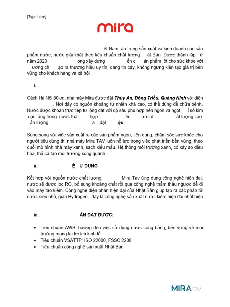 Mira Information | PDF