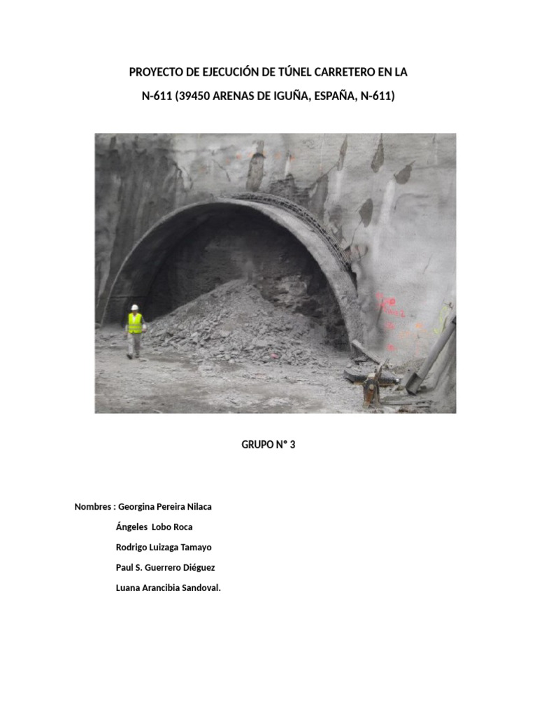Túnel Carretero N-611 en Arenas de Iguña | PDF | Túnel | Agua subterránea