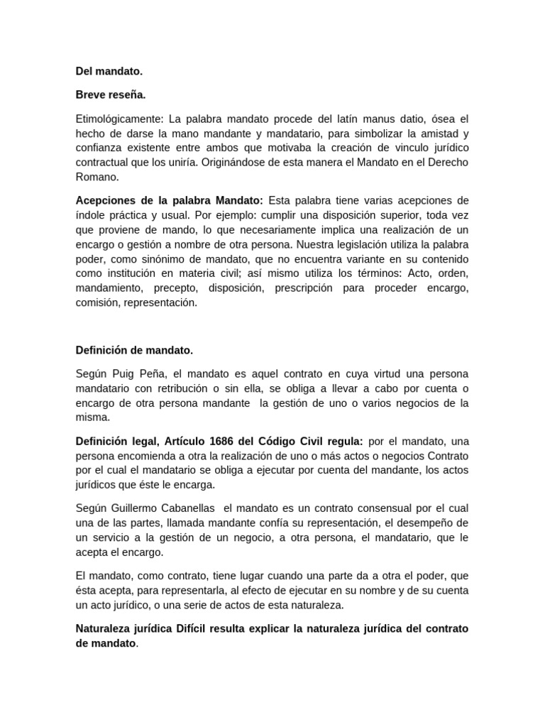 Definición y Clases de Mandato Jurídico | PDF | Justicia | Crimen y ...
