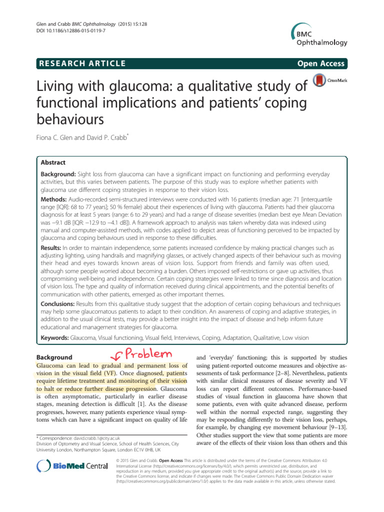 Living With Glaucoma: A Qualitative Study of Functional Implications ...