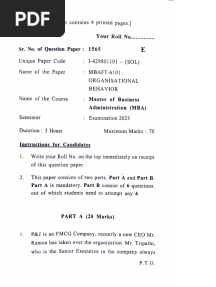 DU SOL MBA Semester 1 April 2023 All Subjects Question Papers 231008