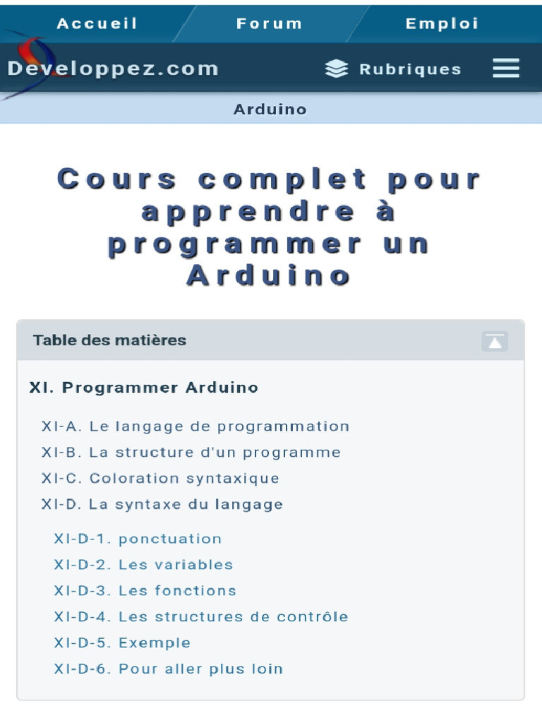Apprendre À Programmer Arduino | PDF
