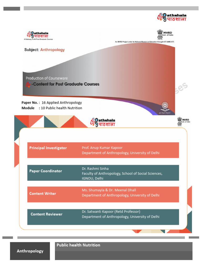 Public Health Nutrition Overview | PDF | Malnutrition | Public Health