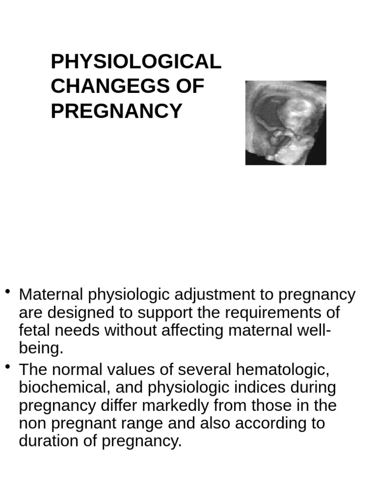 Physiological Changes During Pregnancy | PDF | Blood Pressure | Kidney