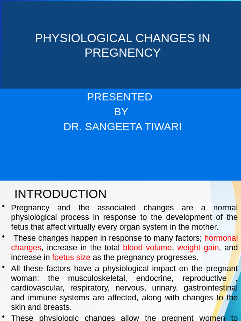 Physiological Changes During Pregnency | PDF | Uterus | Pregnancy