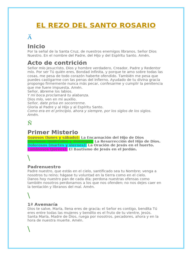 Guía Completa del Santo Rosario | PDF | María, madre de Jesús | orador ...