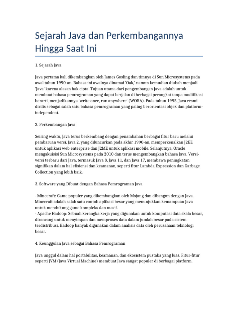 Sejarah dan Perkembangan Bahasa Java | PDF