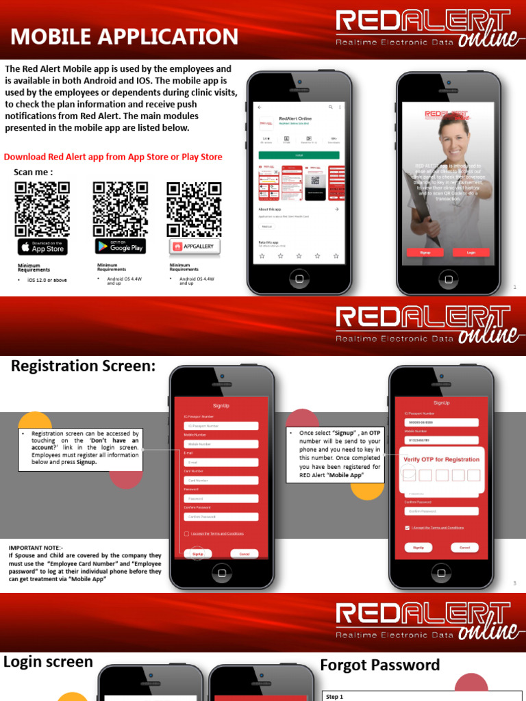 Red Alert Mobile App Features Guide | PDF | Ios | Mobile App