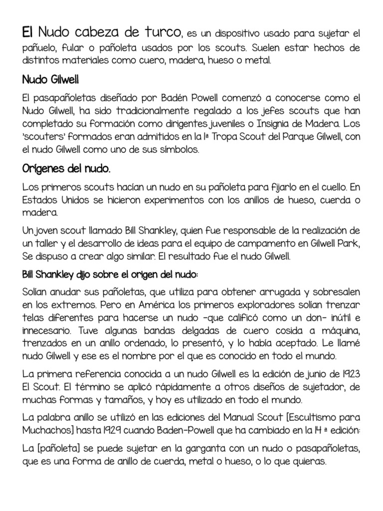 Nudo Gilwell y su historia scout | PDF | Estilo de vida