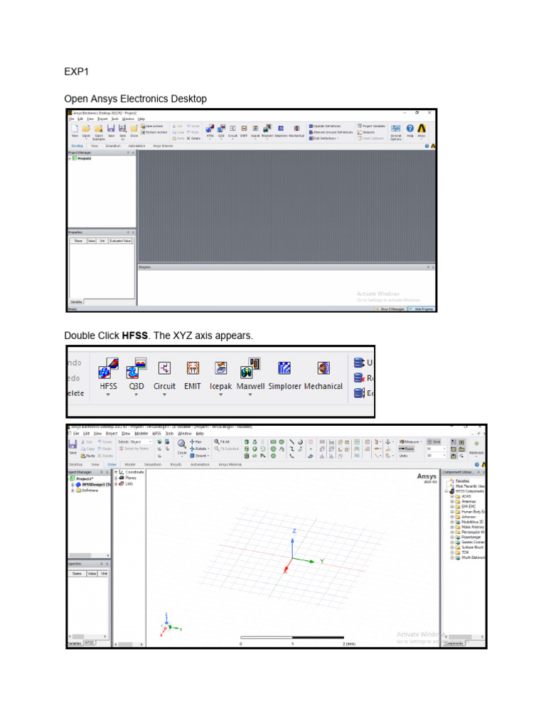 Ansys HFSS Exp1 | PDF | Electrical Engineering