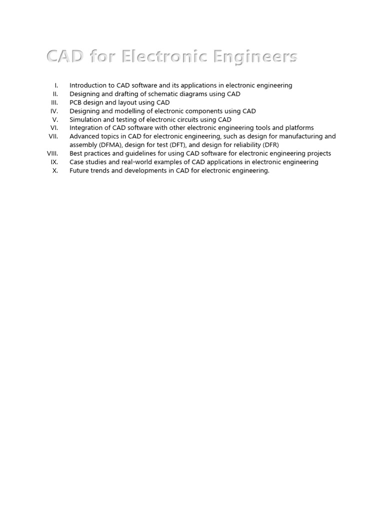 CAD For Electronic Engineers Lecture Notes 2023 | PDF | Spice ...