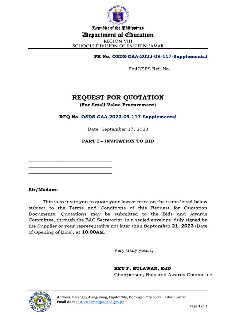 RFQ - OSDS - GAA - 09 - 117 - Supplemental Advocacy Shirt For SDO ...