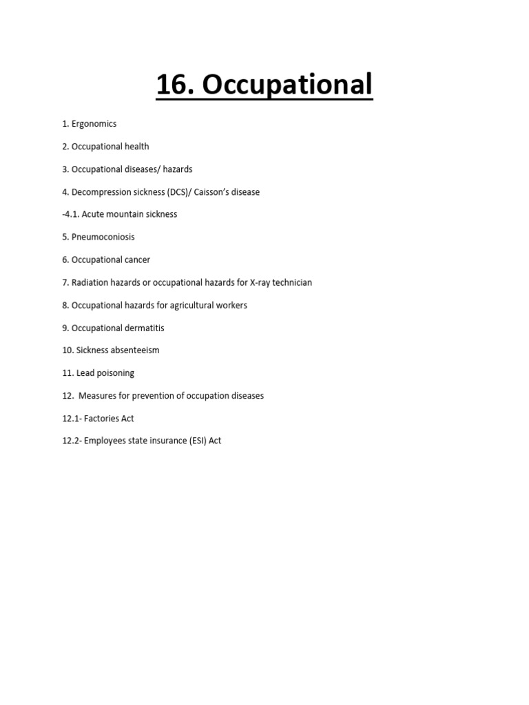 Occupational Health and Hazards Guide | PDF