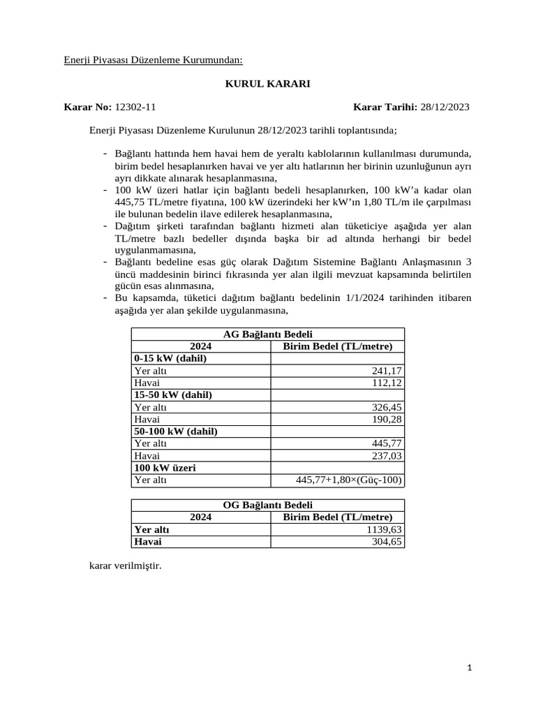 Bağlanti Bedeli̇ | PDF
