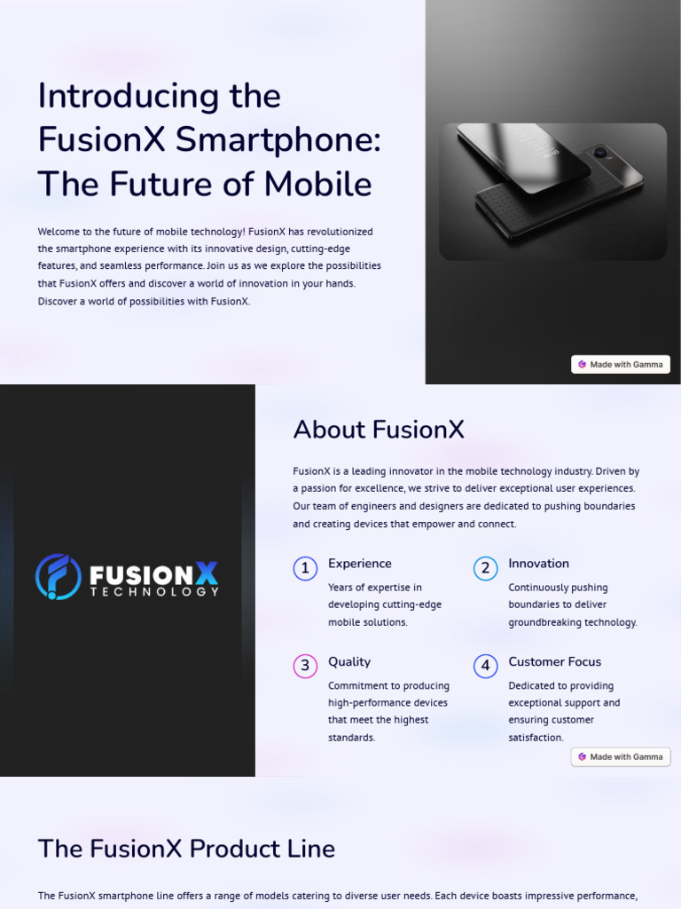 Introducing The FusionX Smartphone The Future of Mobile | PDF ...