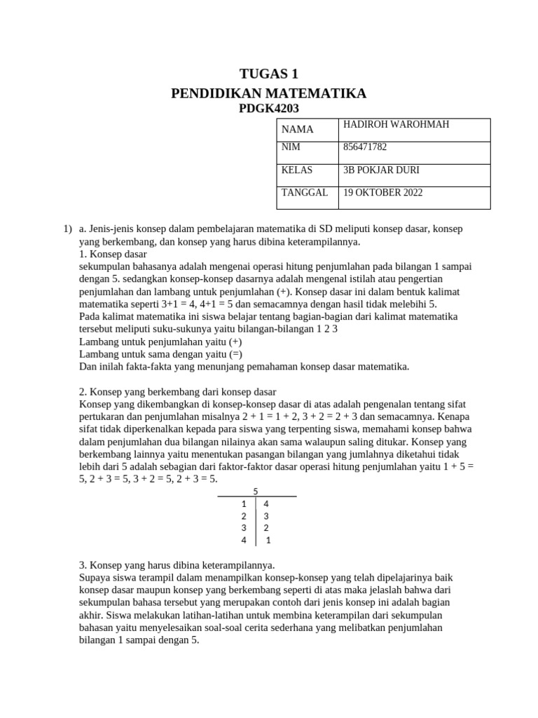 Konsep Kartu Bilangan dalam Matematika SD | PDF