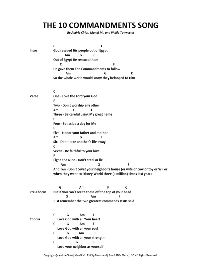 TheTenCommandmentsSong cc-1 | PDF | Ten Commandments | Religious Belief ...