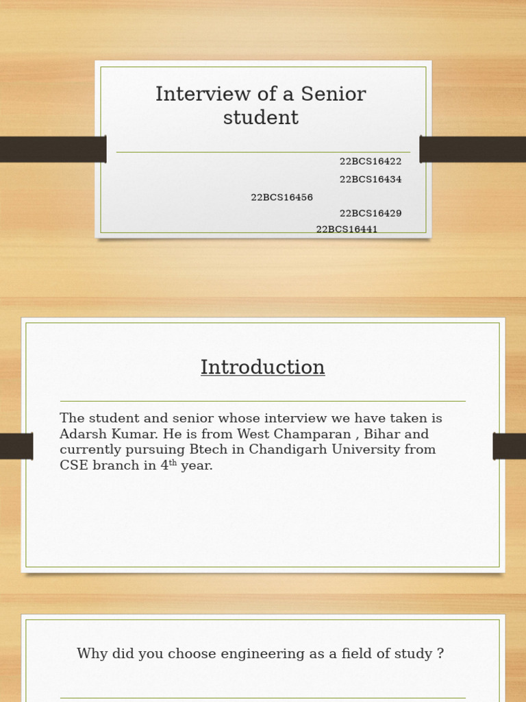 Interview of A Senior1 | PDF | Business