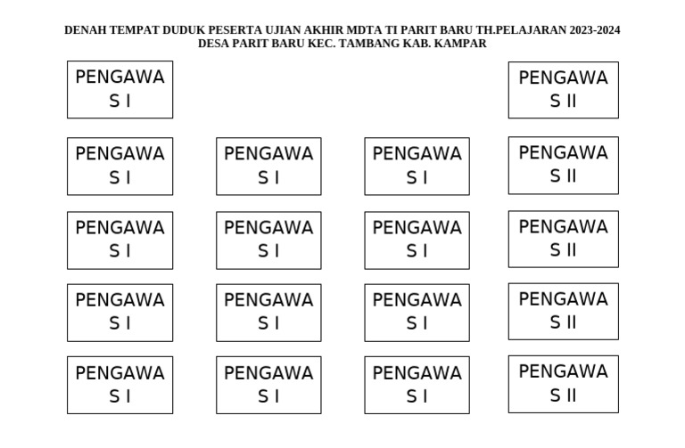 Denah Tempat Duduk Ujian MDTA 2023-2024 | PDF