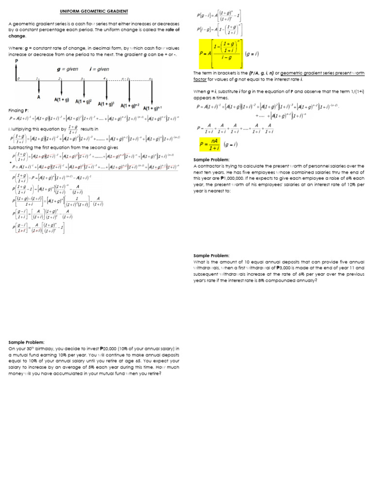 Notes Geometric-Gradient | PDF | Interest | Interest Rates