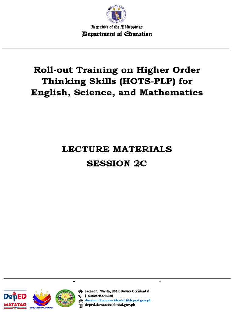 Lecture Materials Session 2C | PDF