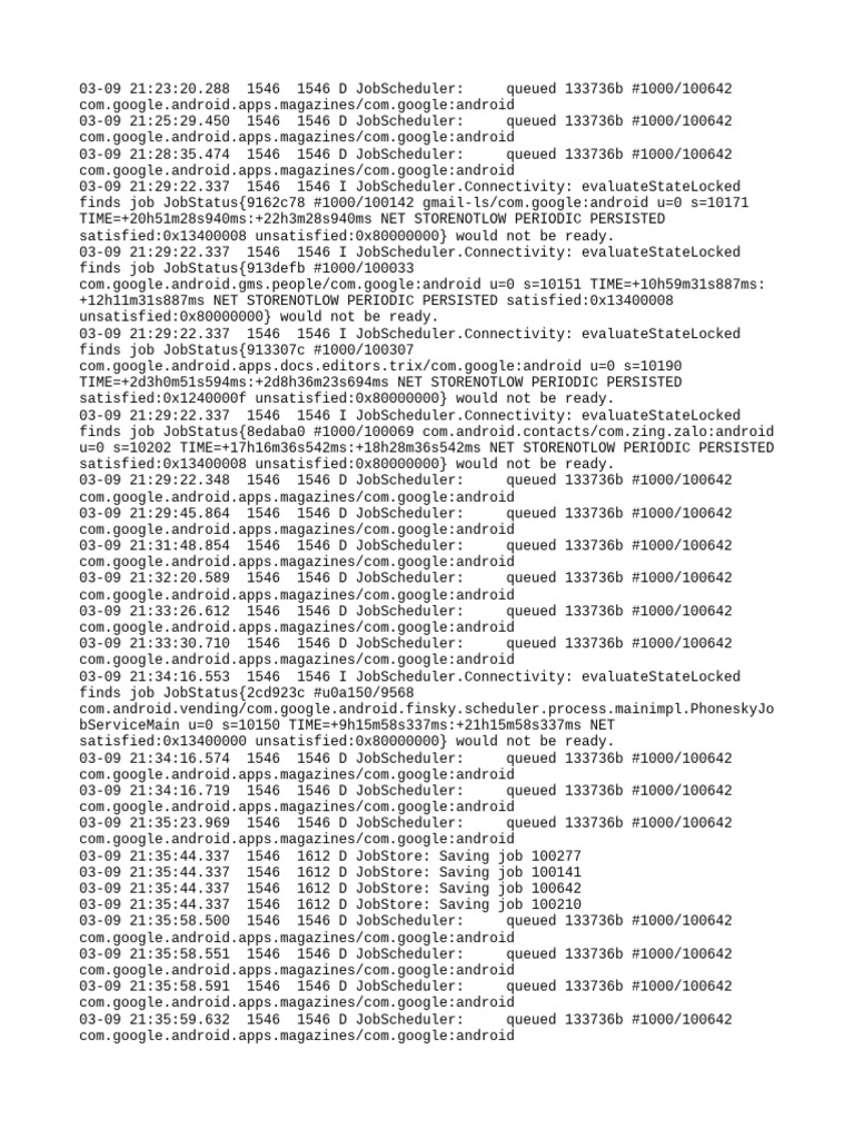 Android JobScheduler Log Analysis | PDF | Arm Architecture | Software