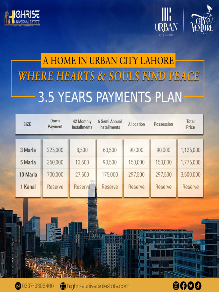 Urban City Payment Plan PDF