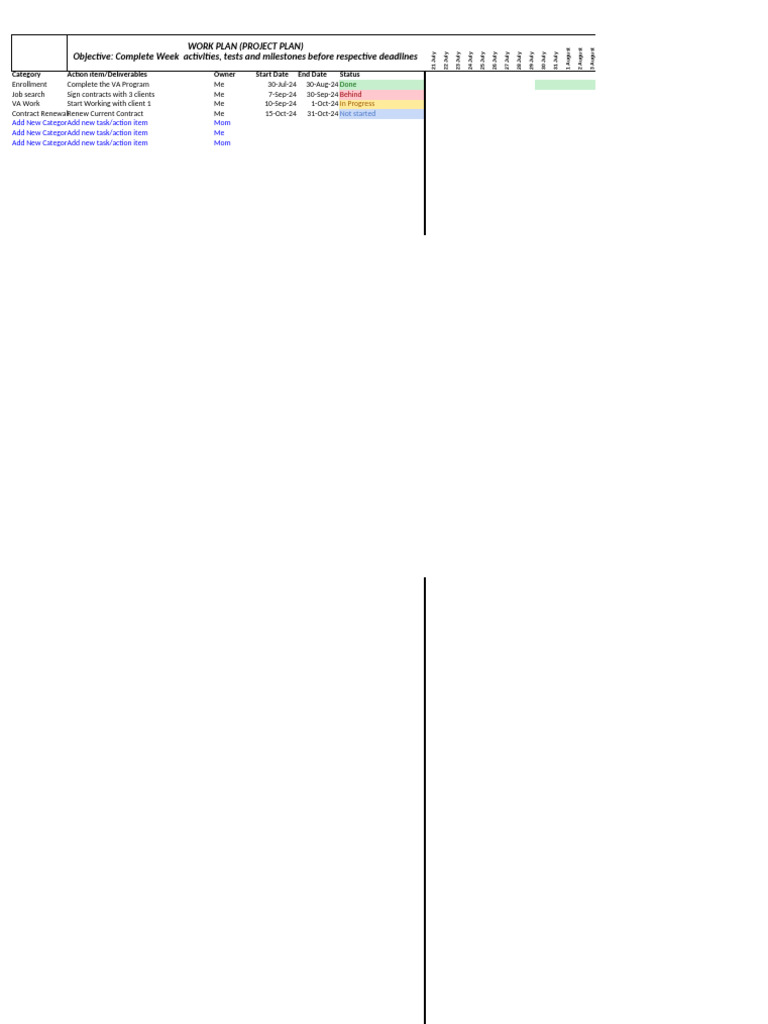 Project Plan-Work Plan Template - VA Program | PDF