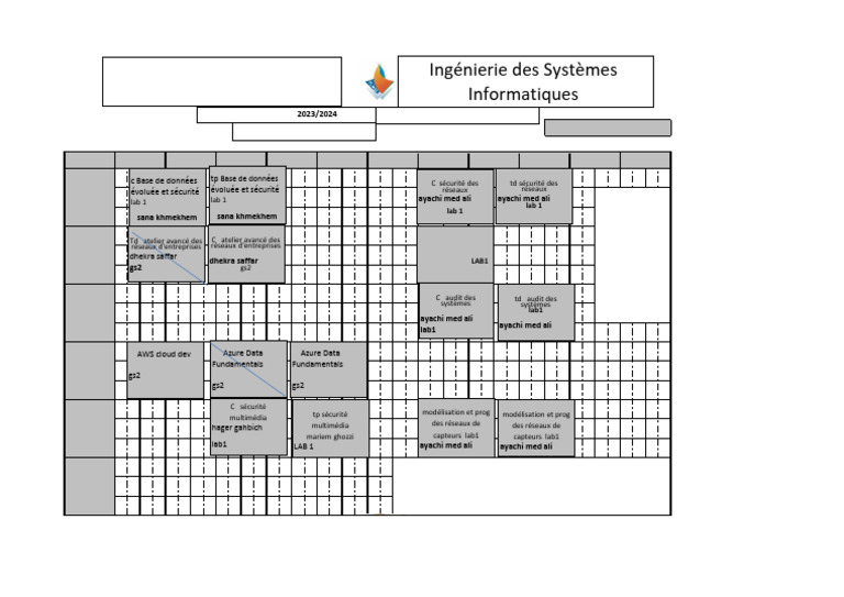 Emploi du temps Institut Kairouan 2023/2024 | PDF | Informatique