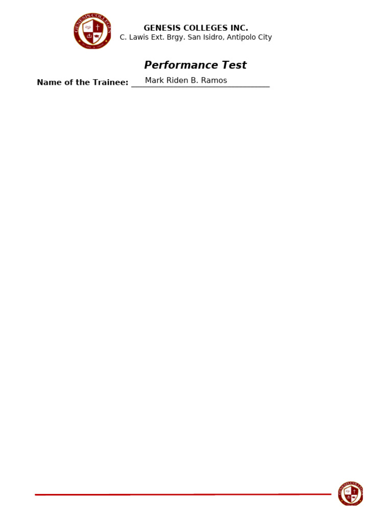 Performnace Test | PDF