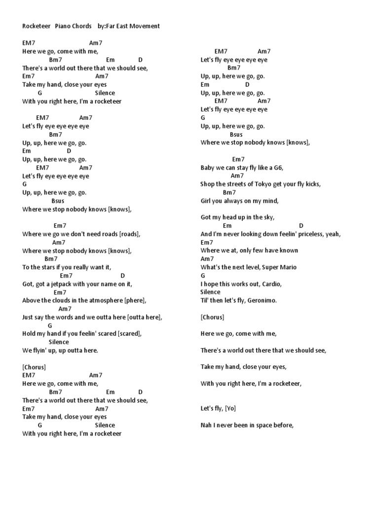 Rocketeer Piano Chords | PDF | Language Arts & Discipline | Art