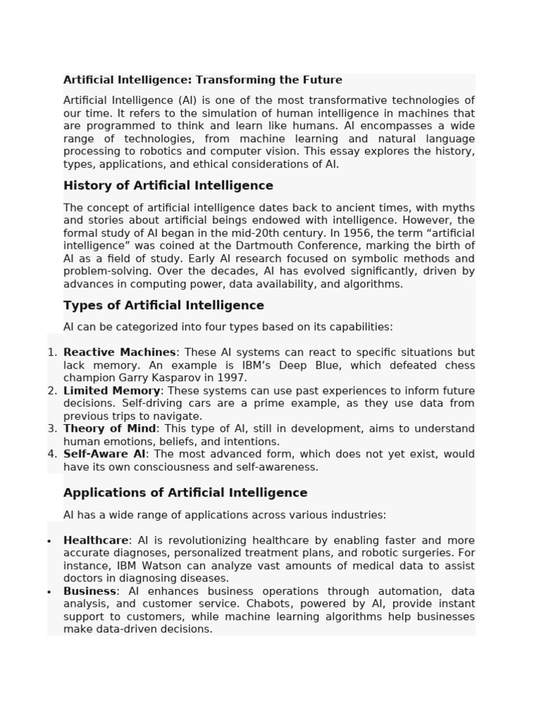 AI's Impact on Future Industries | PDF | Artificial Intelligence ...