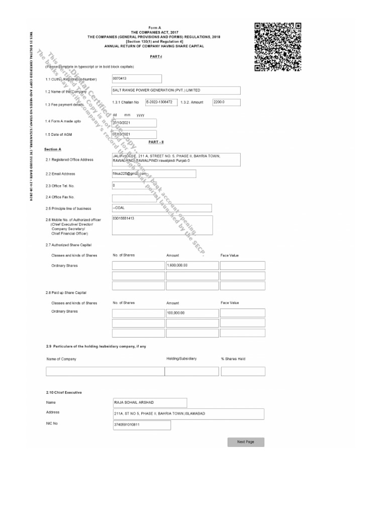 Form A - Salt 2021 | PDF
