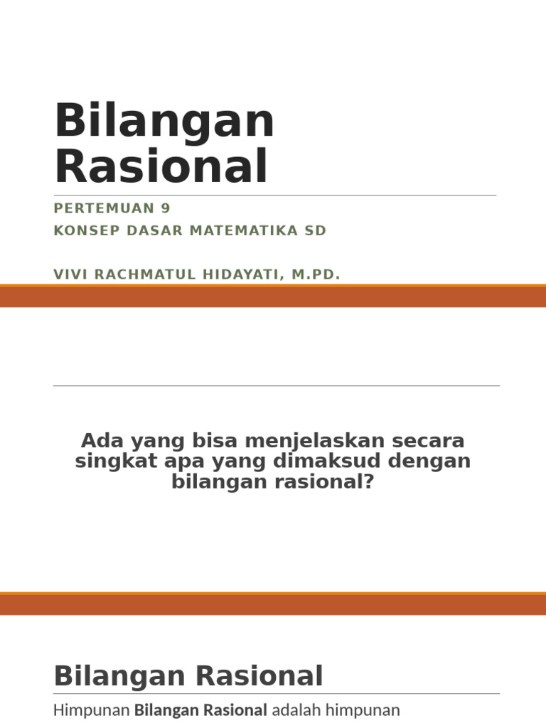 Definisi dan Contoh Bilangan Rasional | PDF